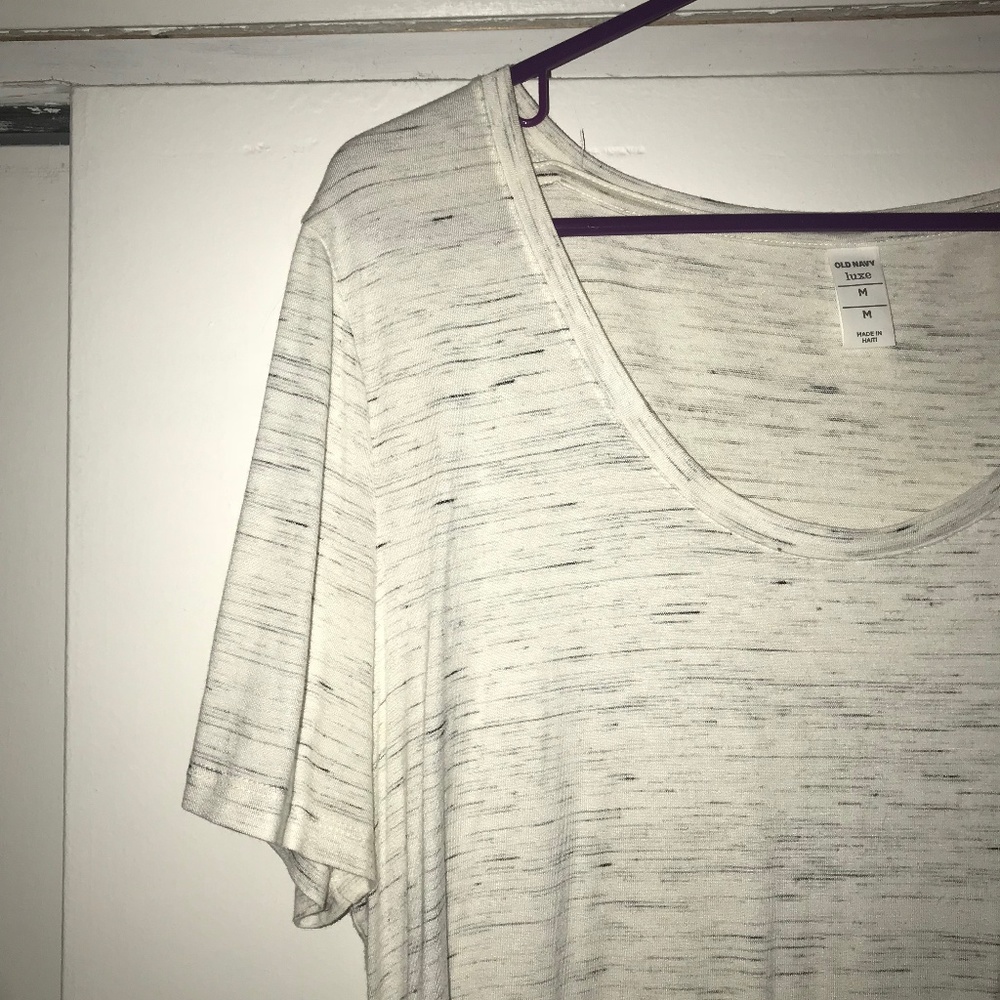 ❌SOLD❌ Old Navy Marled White Luxe Short Sleeve Tee